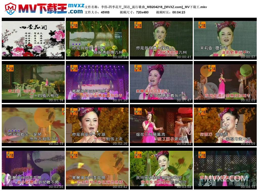 李伟-四季花开_国语_流行歌曲_MB204218